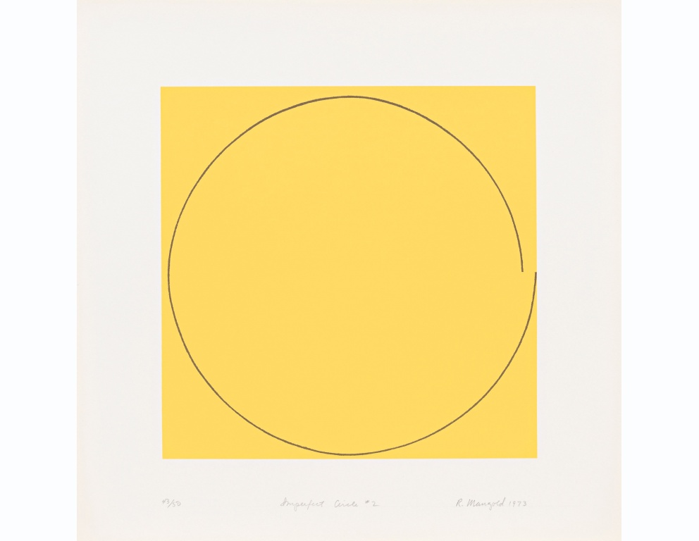 "Imperfect Circle No. 2 (Yellow)" (1973) by Robert Mangold