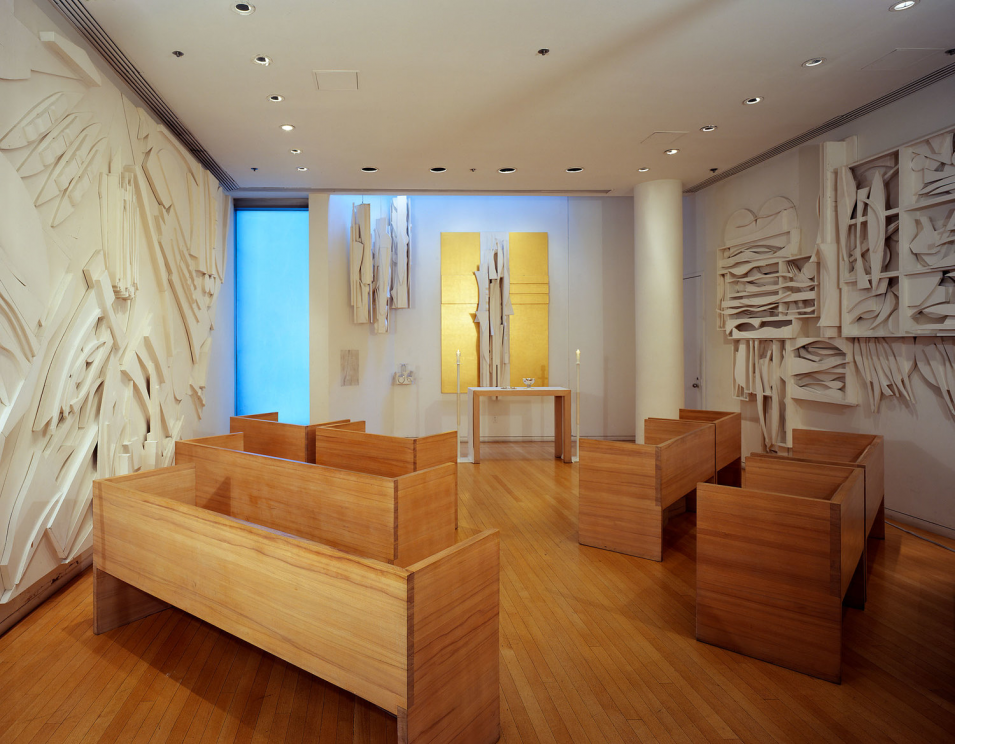 Interior of the Nevelson Chapel at St. Peter's Church (courtesy nevelsonchapel.org)
