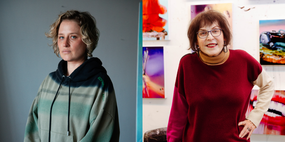 (Left) Robin F. Williams (Photo by Curtis Wallen) (Right) Marilyn Minter (Photo by Xi Liang)