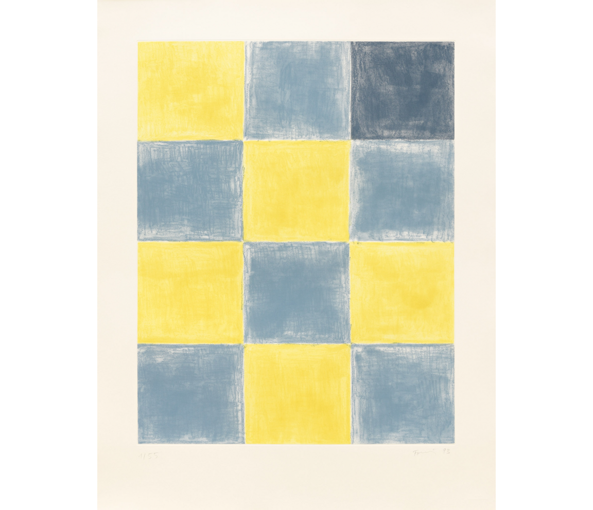"Untitled (Blue/yellow squares)" (1993) by Günther Förg